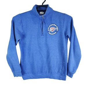 Boys Blue Oklahoma City Thunder NBA Pullover Sweatshirt 1/4 Zip Youth Size XL